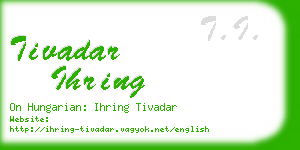 tivadar ihring business card